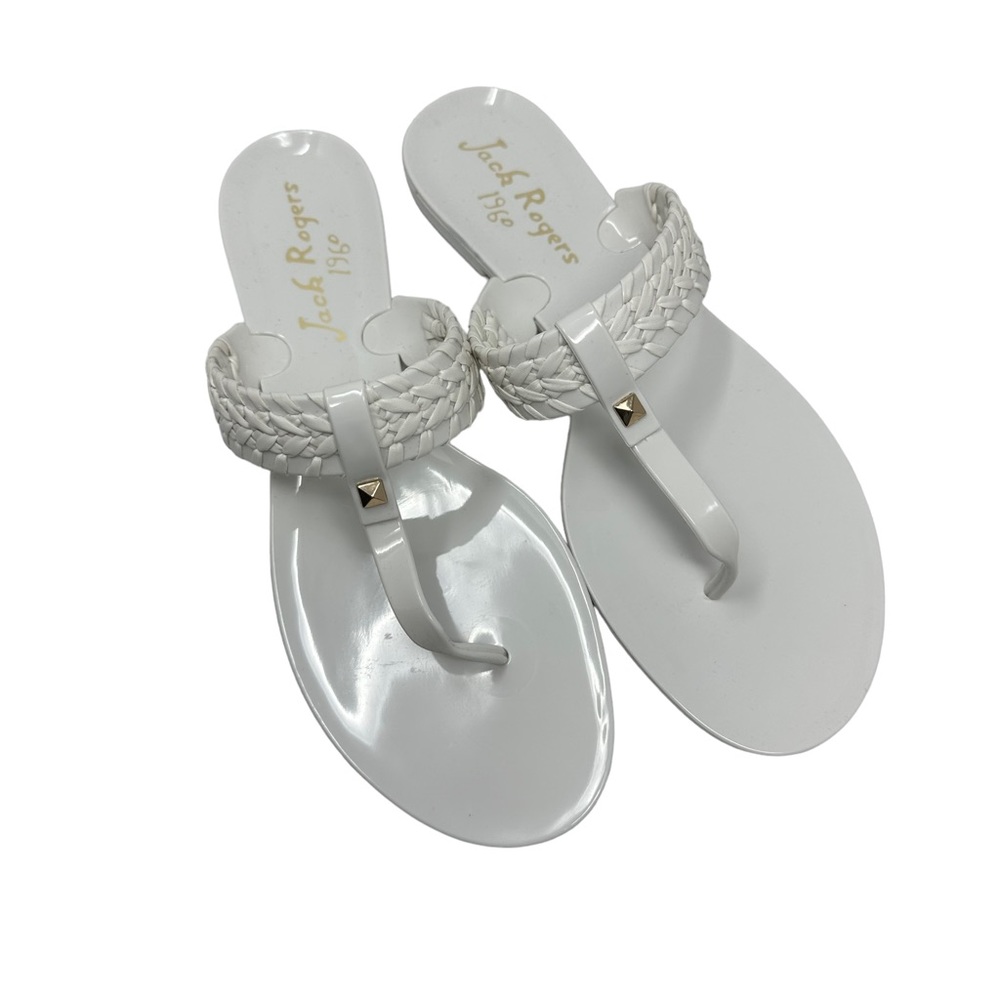 Jack Rogers White Tinsley Jelly Sandals Slip On Size 9